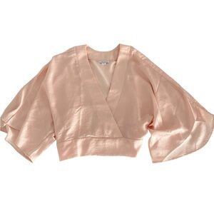 Venus Pink Wrap Style Deep V Neck Top